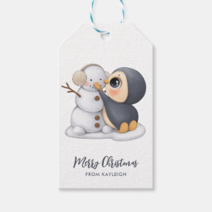 Adorable Winter Penguin Gift Tags