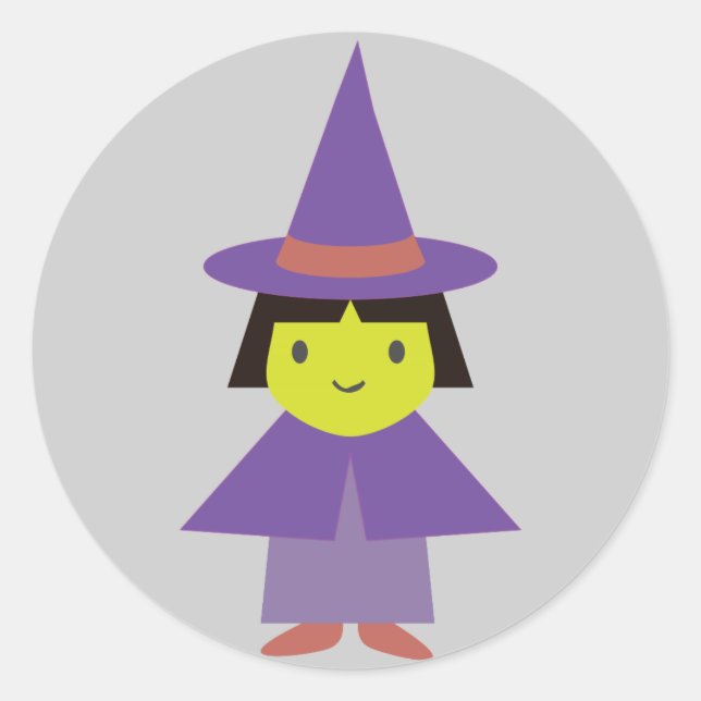 Adorable witch classic round sticker (Front)