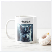 Adorable Wolf Baby in the Moonlight