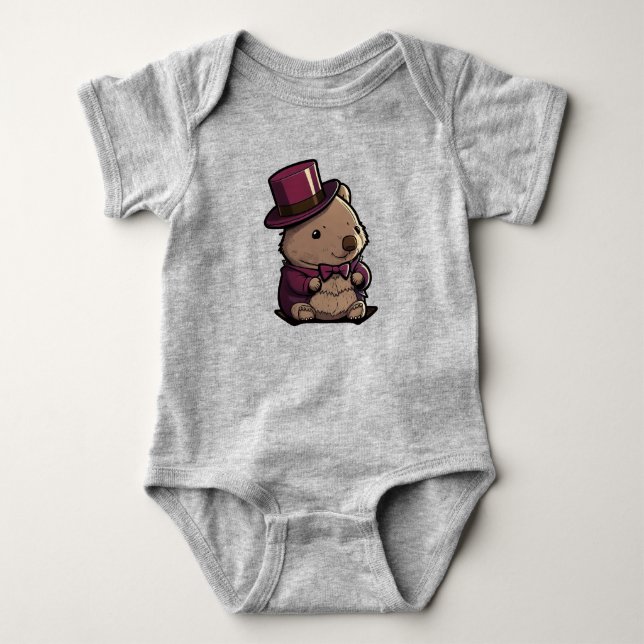 Adorable Wombat Baby Bodysuit (Front)