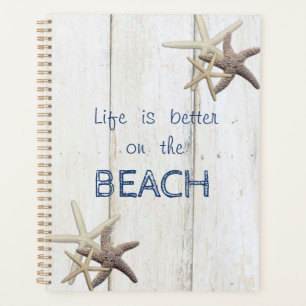 Adorable Wood Texture,Starfish,Beach Planner