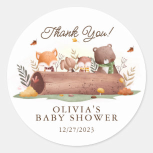 Adorable Woodland Animals Classic Round Sticker