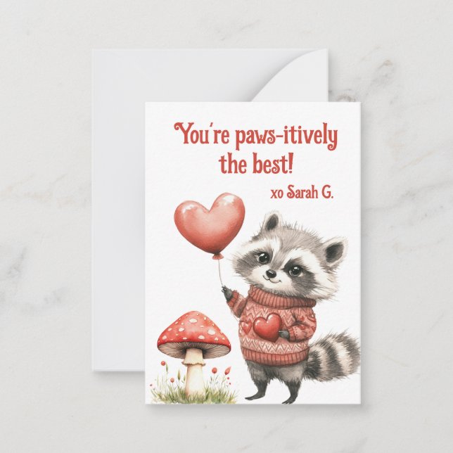 Adorable Woodland Animals Kid's Valentine Card (Front)