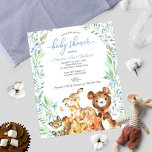 Adorable Woodland Baby Shower Budget Invitation<br><div class="desc">Lovely forest animals,  greenery woodland-themed affordable baby shower 4.5”x5.6” invitations. PLEASE NOTE: The envelopes are NOT INCLUDE; matching A7 envelopes are available to be purchase separately.</div>
