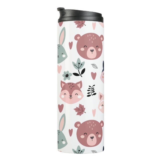 Adorable Woodland Creatures With Hearts Thermal Tumbler (Rotated Right)
