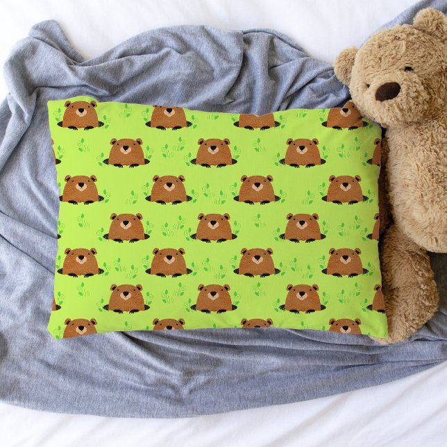 Adorable Woodland Groundhog Pattern Pillowcase (Super Cute Groundhog Pattern Pillowcase)
