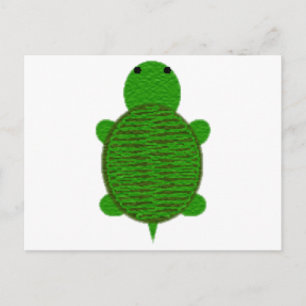 Adorable Yarn Textured Turtle Postcard