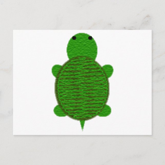 Adorable Yarn Textured Turtle Postcard (Front)