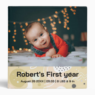 Adorable Yellow customized baby album Binder