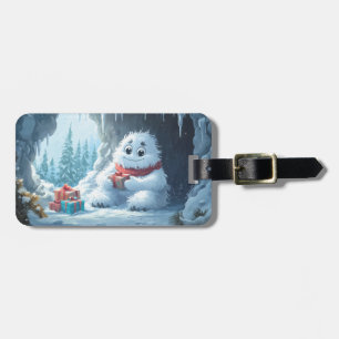 Adorable Yeti with Christmas Presents in a Cave Luggage Tag