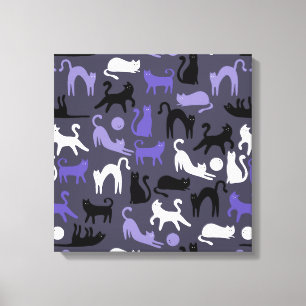 Adorable Yoga Cute Cat Poses Canvas Print