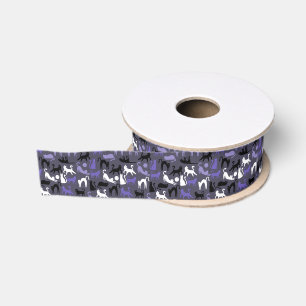 Adorable Yoga Cute Cat Poses Grosgrain Ribbon