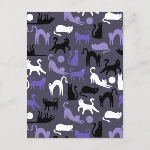 Adorable Yoga Cute Cat Poses Holiday Postcard