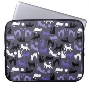 Adorable Yoga Cute Cat Poses Laptop Sleeve