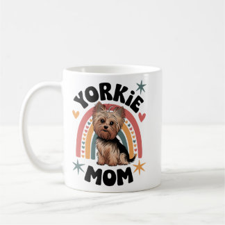 "Adorable Yorkie Mom Artwork for Dog Lovers" Coffee Mug