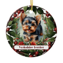 Adorable Yorkie, Personalized Christmas
