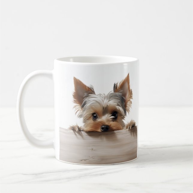 adorable yorkshire terrier photo mug (Gauche)
