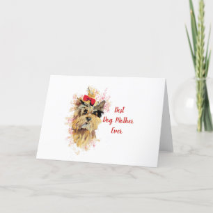 Adorable Yorkshire Terrier with Mother's Day Wish Holiday Card