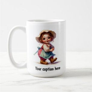 Adorable Young Munchkin in Vintage Clothing Coffee Mug