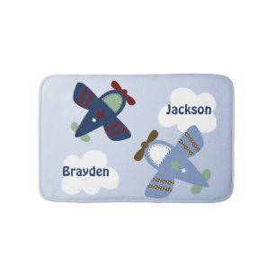 Adorable Zoom Zoom Airplanes Bath Mat