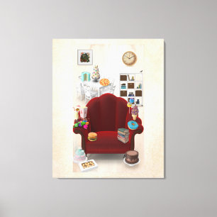 Adorables 3D Universe Lots Of Food   Canvas Print
