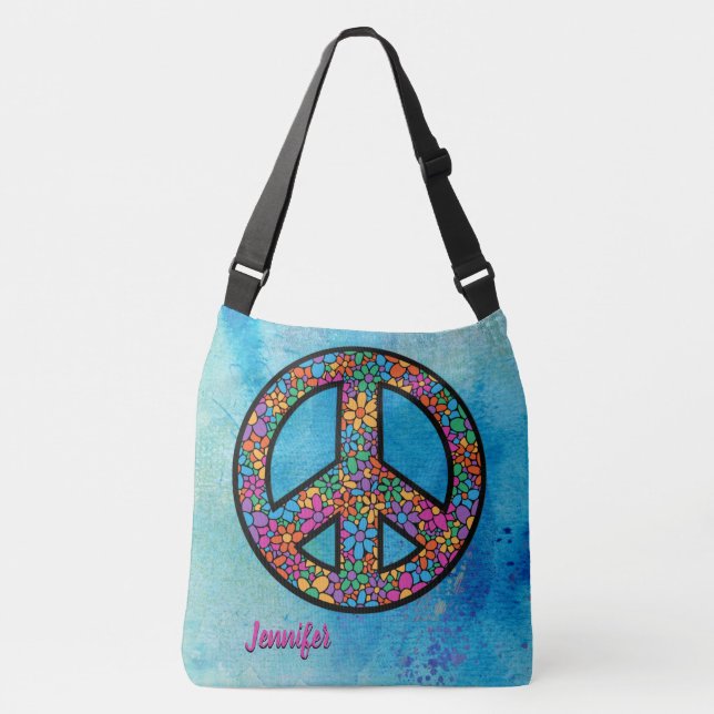 Adorables Bohemian Peace Symbol Custom  Crossbody Bag (Front)