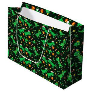 Adorables Christmas Adorable Cartoon Dinosaurs  Large Gift Bag