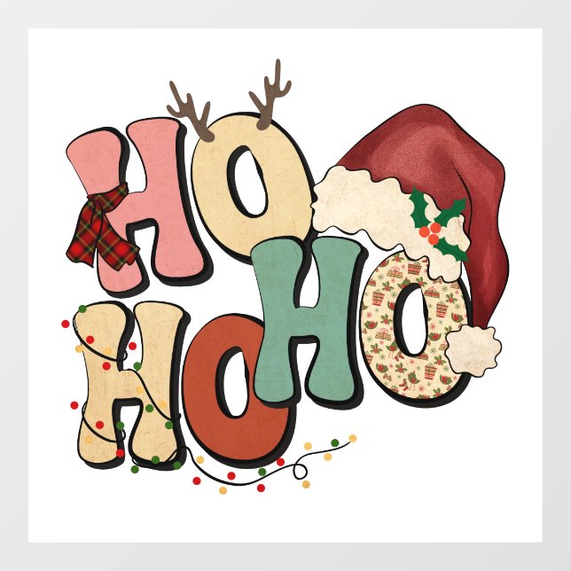 Adorables Christmas Ho Ho Ho  Window Cling (Sheet)