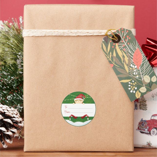 Adorables Christmas Little Elf Gift Tag Stickers (Holiday)