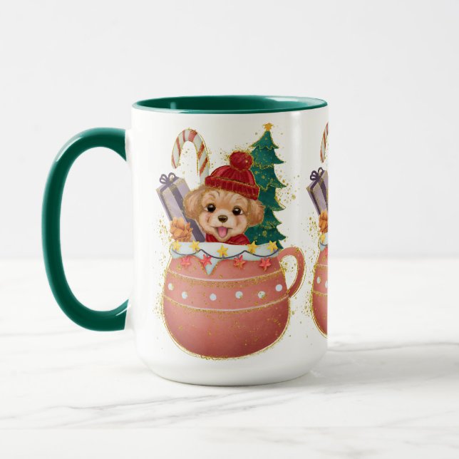 Adorables Christmas Lovely Puppy Mug (Left)