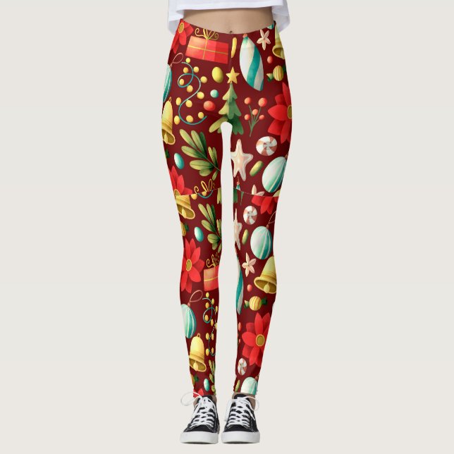 Adorables Christmas Presents And Ornaments Leggings (Front)