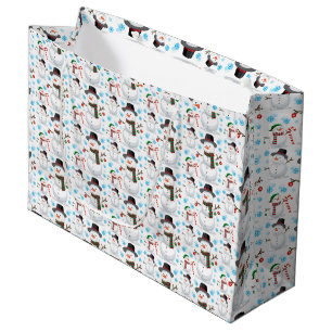 Adorables Christmas Snow Men Large Gift Bag