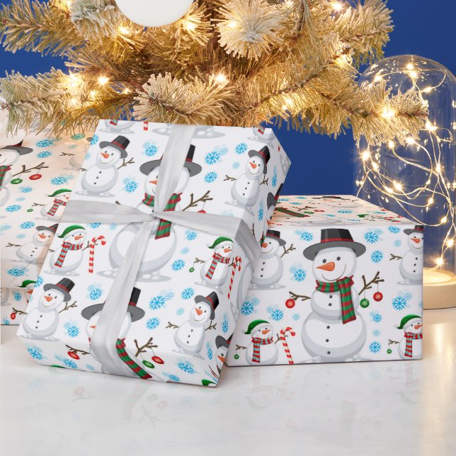 Adorables Christmas Snow Men Wrapping Paper (Holidays)