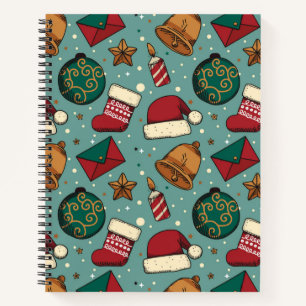 Adorables Christmas Stockings And Santa Hats Notebook