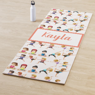 Adorables Custom Kids Doing Exercises Yoga Mat