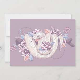 Adorables Custom Reptiles Snake Wrapped On Branch Holiday Card