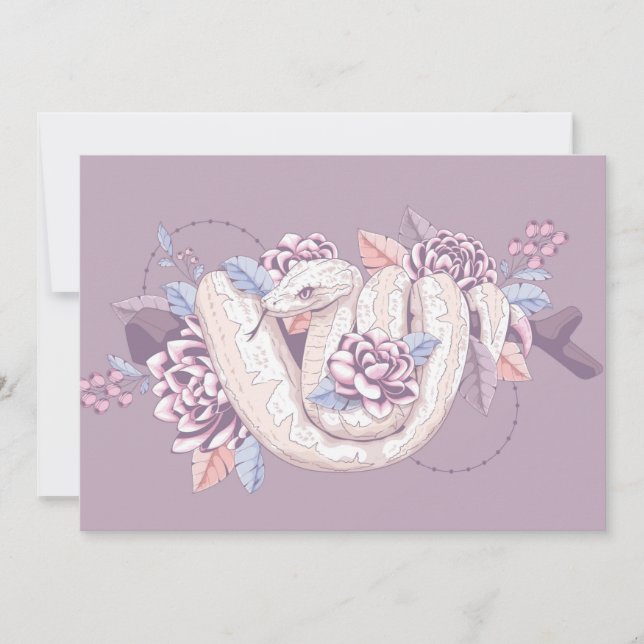 Adorables Custom Reptiles Snake Wrapped On Branch Holiday Card (Front)