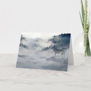 Adorables Custom Wolf In the Snow Blank Card