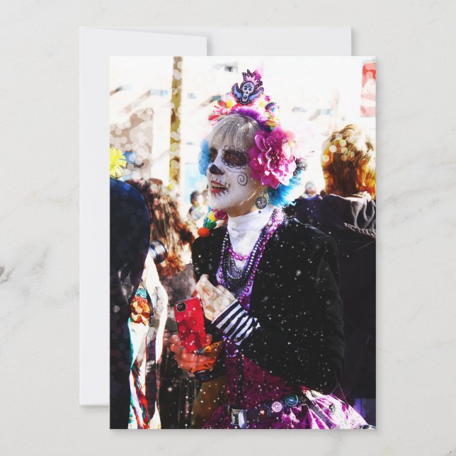 Adorables Cute Day of the Dead Costume Albuquerque Thank You Card (Front)