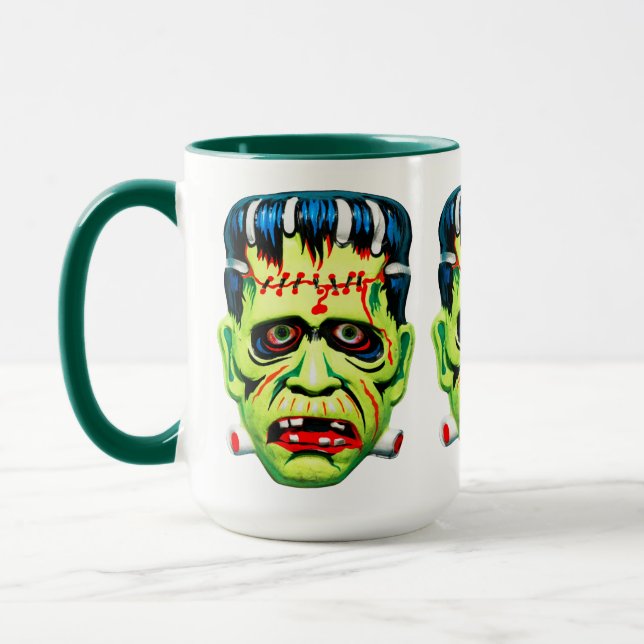 Adorables Green Monster Mask Mug (Left)