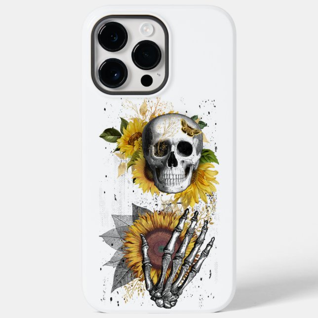 Adorables Halloween Skull and Sunflower Case-Mate iPhone Case (Back)