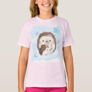Adorables Hedgehog Mother And Baby  T-Shirt