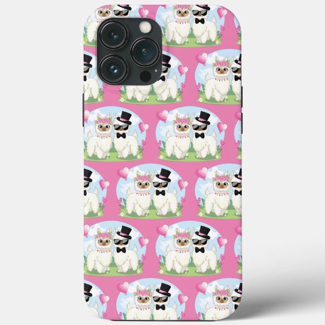 Adorables Llama Love Cute Llama Couple Pink   Case-Mate iPhone Case (Back)