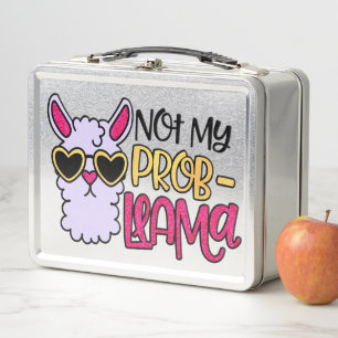 Adorables LLama Love Not My Probllama Purple Metal Lunch Box