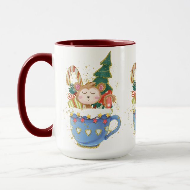 Adorables Noël Charmante Ours Mug (Gauche)