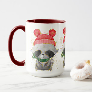 Adorables Noël Raccoon d'hiver Coffee Mug