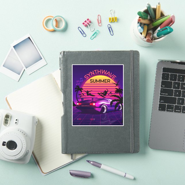 Adorables Synthwave/Vaporwave Retro 80s Sticker (iPad Cover)