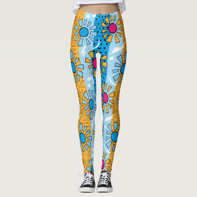 Adorables Synthwave/Vaporwave Style Leggings Yoga (Devant)