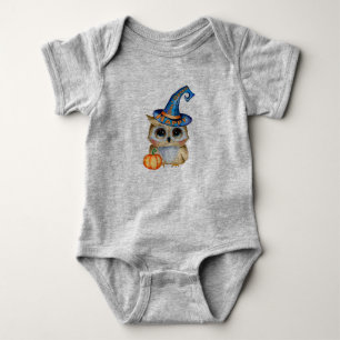 Adorably Cute Happy “Owl’Oween” Baby Bodysuit