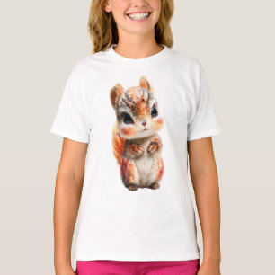 Adorably Fluffy Painted Chipmunk Creature Kids T-Shirt